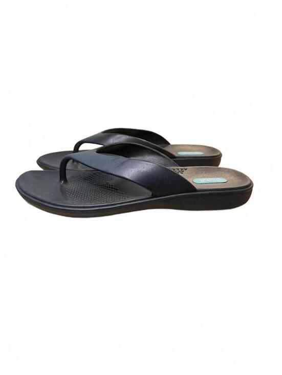 Okabashi Shoes - Okabashi Maui Flip Flops Sandals Size L Black USA Thongs Travel Beech Resort
